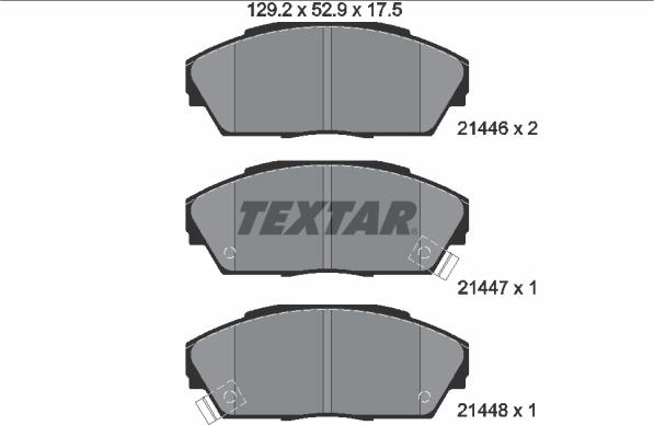 Textar 2144601 - Комплект спирачно феродо, дискови спирачки vvparts.bg