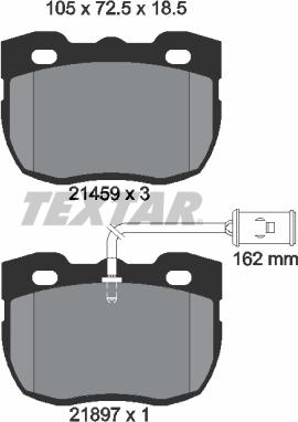 Textar 2145902 - Комплект спирачно феродо, дискови спирачки vvparts.bg