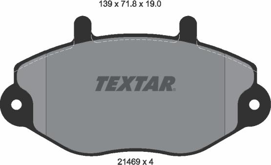 Textar 2146901 - Комплект спирачно феродо, дискови спирачки vvparts.bg