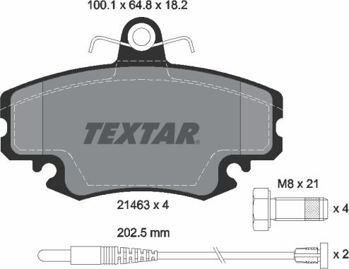 Textar 2146304 - Комплект спирачно феродо, дискови спирачки vvparts.bg
