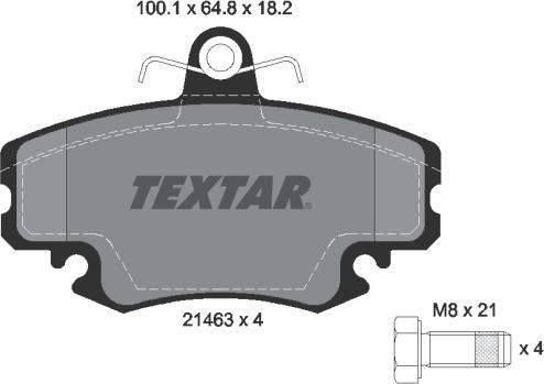 Textar 2146306 - Комплект спирачно феродо, дискови спирачки vvparts.bg