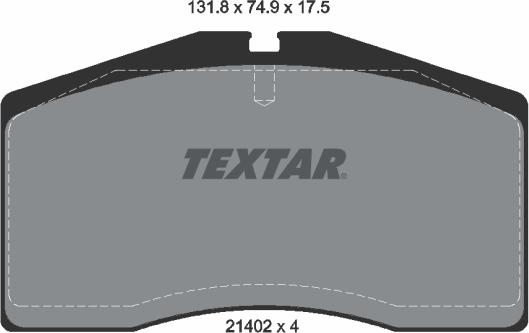 Textar 2140201 - Комплект спирачно феродо, дискови спирачки vvparts.bg