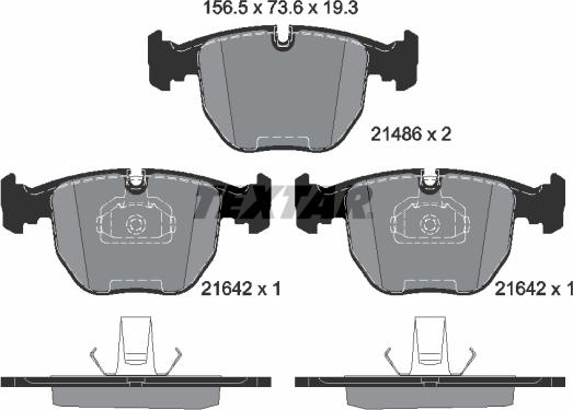 Textar 2148604 - Комплект спирачно феродо, дискови спирачки vvparts.bg