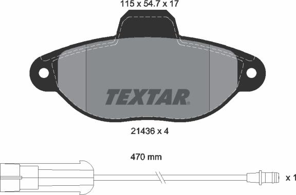 Textar 2143603 - Комплект спирачно феродо, дискови спирачки vvparts.bg
