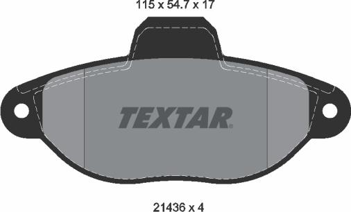 Textar 2143602 - Комплект спирачно феродо, дискови спирачки vvparts.bg