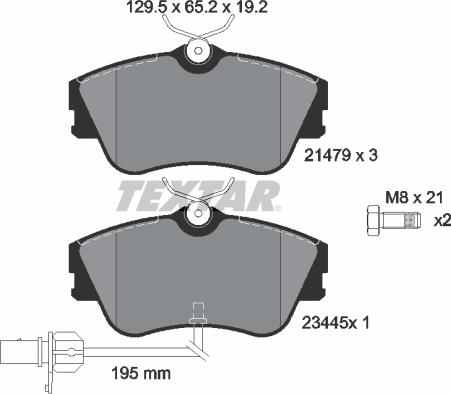 Textar 2147903 - Комплект спирачно феродо, дискови спирачки vvparts.bg