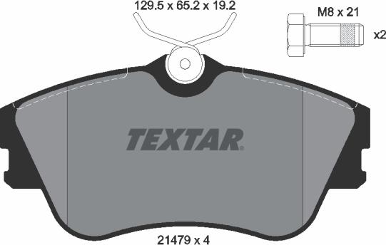 Textar 2147902 - Комплект спирачно феродо, дискови спирачки vvparts.bg