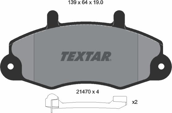 Textar 2147002 - Комплект спирачно феродо, дискови спирачки vvparts.bg