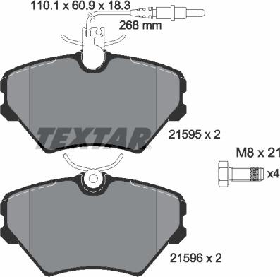 Textar 2159502 - Комплект спирачно феродо, дискови спирачки vvparts.bg