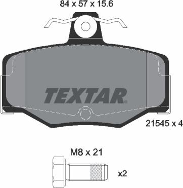 Textar 2154501 - Комплект спирачно феродо, дискови спирачки vvparts.bg