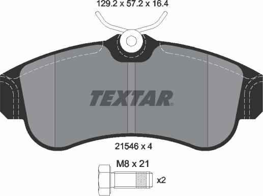 Textar 2154601 - Комплект спирачно феродо, дискови спирачки vvparts.bg