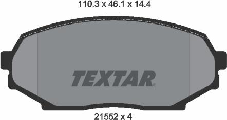 Textar 2155202 - Комплект спирачно феродо, дискови спирачки vvparts.bg