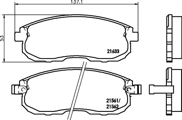 Textar 2156104 - Комплект спирачно феродо, дискови спирачки vvparts.bg