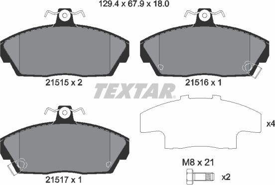 Textar 89003100 - Спирачен комплект, дискови спирачки vvparts.bg