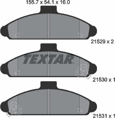 Textar 2152901 - Комплект спирачно феродо, дискови спирачки vvparts.bg