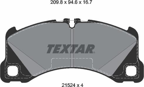 Textar 2152401 - Комплект спирачно феродо, дискови спирачки vvparts.bg