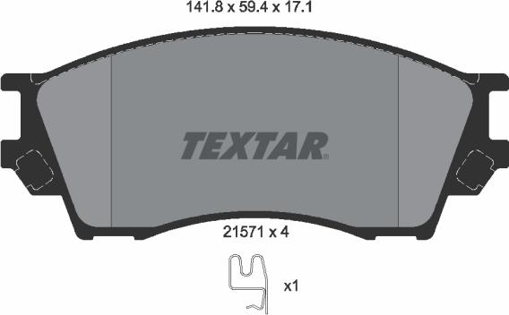 Textar 2157101 - Комплект спирачно феродо, дискови спирачки vvparts.bg