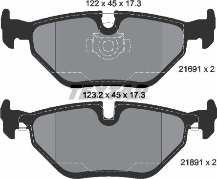 Textar 2169103 - Комплект спирачно феродо, дискови спирачки vvparts.bg