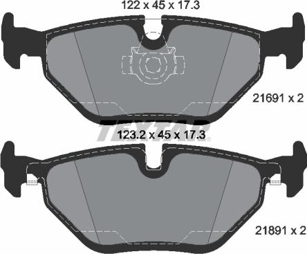 Textar 2169181 - Комплект спирачно феродо, дискови спирачки vvparts.bg