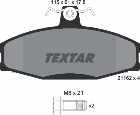 Textar 2166201 - Комплект спирачно феродо, дискови спирачки vvparts.bg