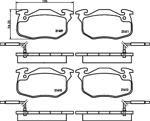 Textar 2160901 - Комплект спирачно феродо, дискови спирачки vvparts.bg