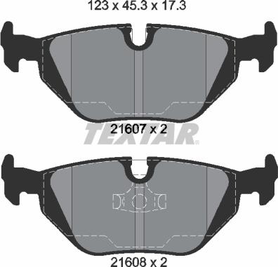 Textar 2160702 - Комплект спирачно феродо, дискови спирачки vvparts.bg