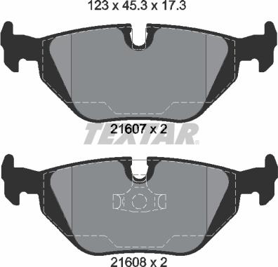 Textar 2160781 - Комплект спирачно феродо, дискови спирачки vvparts.bg