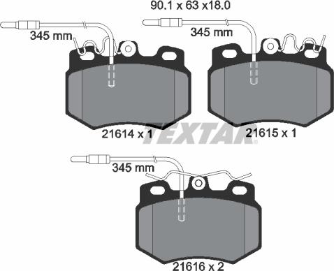 Textar 89011600 - Спирачен комплект, дискови спирачки vvparts.bg