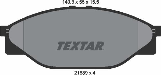 Textar 2168901 - Комплект спирачно феродо, дискови спирачки vvparts.bg