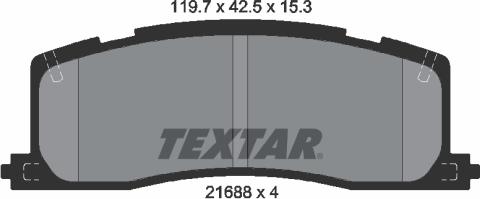 Textar 2168801 - Комплект спирачно феродо, дискови спирачки vvparts.bg