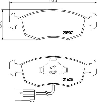 Textar 2162501 - Комплект спирачно феродо, дискови спирачки vvparts.bg