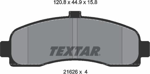 Textar 2162601 - Комплект спирачно феродо, дискови спирачки vvparts.bg