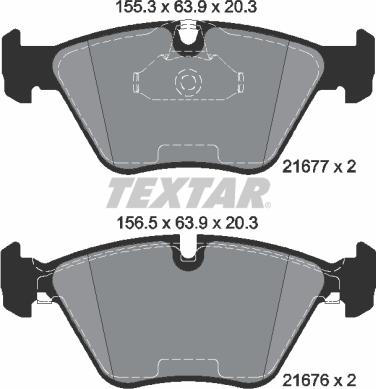 Textar 2167781 - Комплект спирачно феродо, дискови спирачки vvparts.bg
