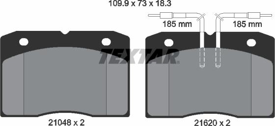 Textar 2104801 - Комплект спирачно феродо, дискови спирачки vvparts.bg