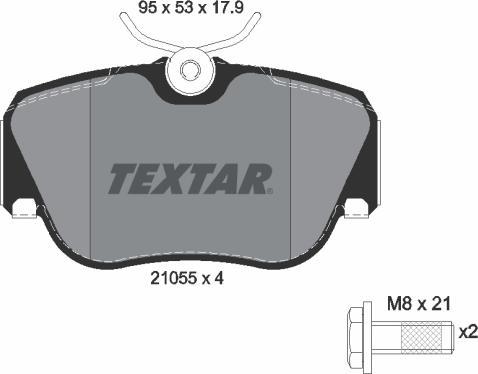 Textar 2105503 - Комплект спирачно феродо, дискови спирачки vvparts.bg