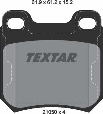 Textar 2105002 - Комплект спирачно феродо, дискови спирачки vvparts.bg