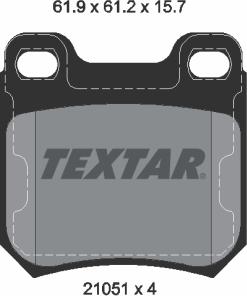 Textar 2105101 - Комплект спирачно феродо, дискови спирачки vvparts.bg