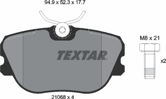 Textar 2106804 - Комплект спирачно феродо, дискови спирачки vvparts.bg