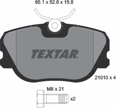 Textar 2101003 - Комплект спирачно феродо, дискови спирачки vvparts.bg