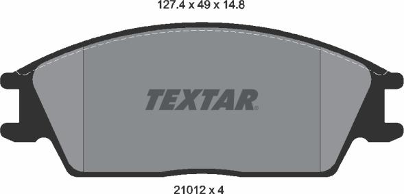 Textar 2101204 - Комплект спирачно феродо, дискови спирачки vvparts.bg