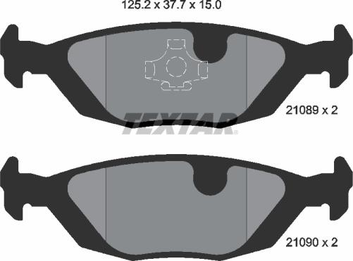 Textar 2108902 - Комплект спирачно феродо, дискови спирачки vvparts.bg