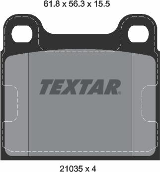 Textar 2103501 - Комплект спирачно феродо, дискови спирачки vvparts.bg