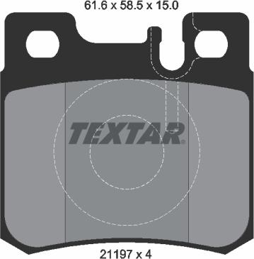 Textar 2119701 - Комплект спирачно феродо, дискови спирачки vvparts.bg