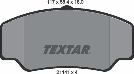 Textar 2114103 - Комплект спирачно феродо, дискови спирачки vvparts.bg