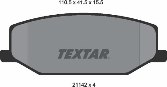 Textar 2114202 - Комплект спирачно феродо, дискови спирачки vvparts.bg