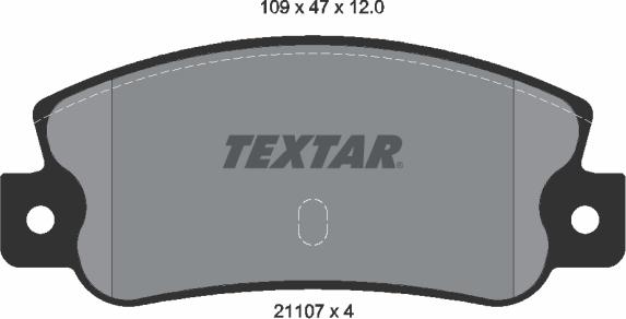 Textar 2110701 - Комплект спирачно феродо, дискови спирачки vvparts.bg