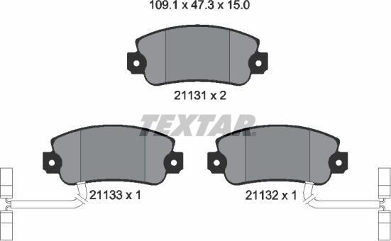 Textar 2113103 - Комплект спирачно феродо, дискови спирачки vvparts.bg