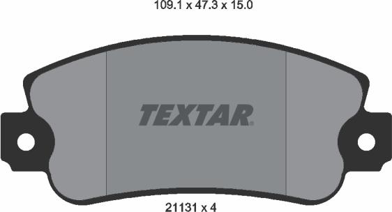 Textar 2113102 - Комплект спирачно феродо, дискови спирачки vvparts.bg