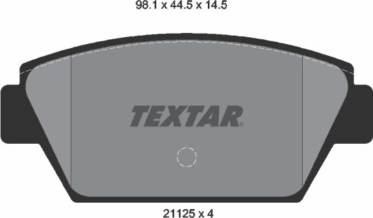 Textar 2112503 - Комплект спирачно феродо, дискови спирачки vvparts.bg