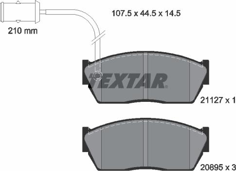 Textar 2112701 - Комплект спирачно феродо, дискови спирачки vvparts.bg